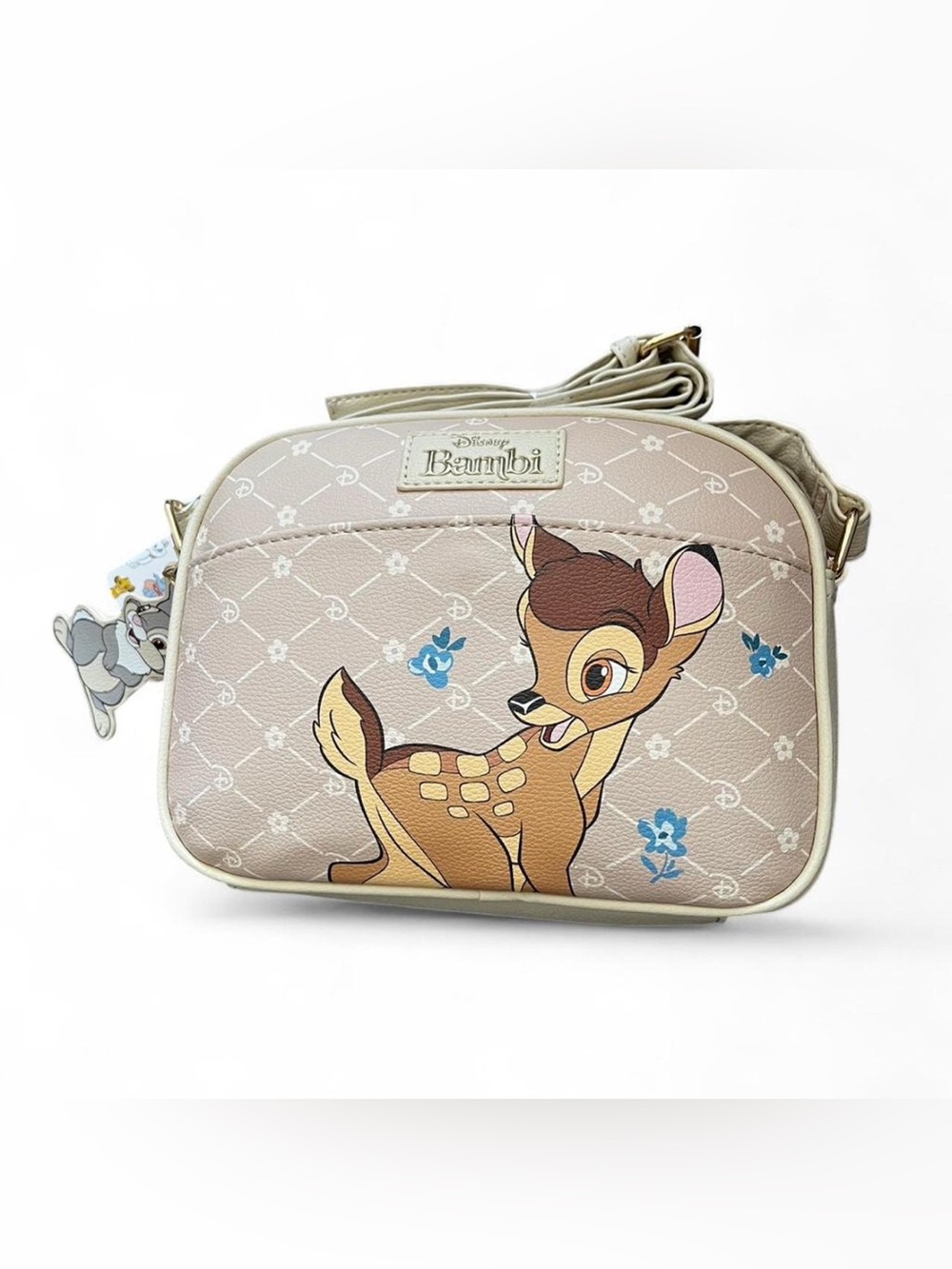 NWT Disney Primark Bambi Crossbody Bag in Beige with Blue Accents